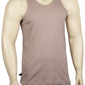 Men's Cream crew neck sleeveless shirt