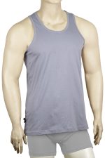 Men's gray crew neck sleeveless shirt