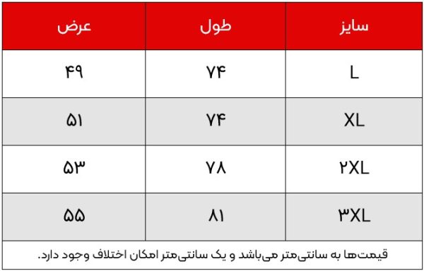 دليل مقاسات القمصان الداخلية