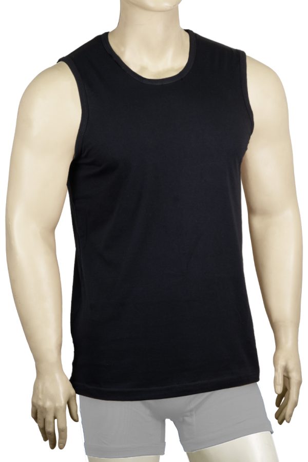 Men's black sleeveless undershirt