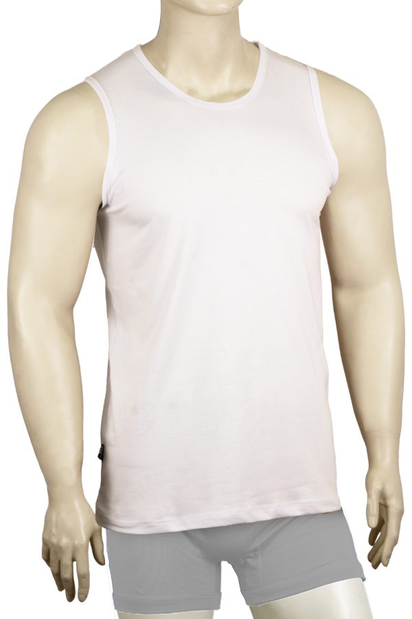 Men's white sleeveless undershirt